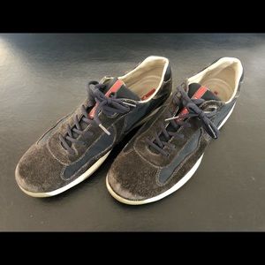 Prada America’s Cup Navy Suede Navy Nylon Sneakers